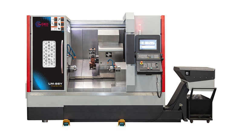 LM8SY Double-spindles CNC Turret Lathe Machine With Y Axis